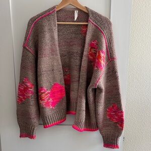 Anthropologie Daily Practice Heart Cardigan